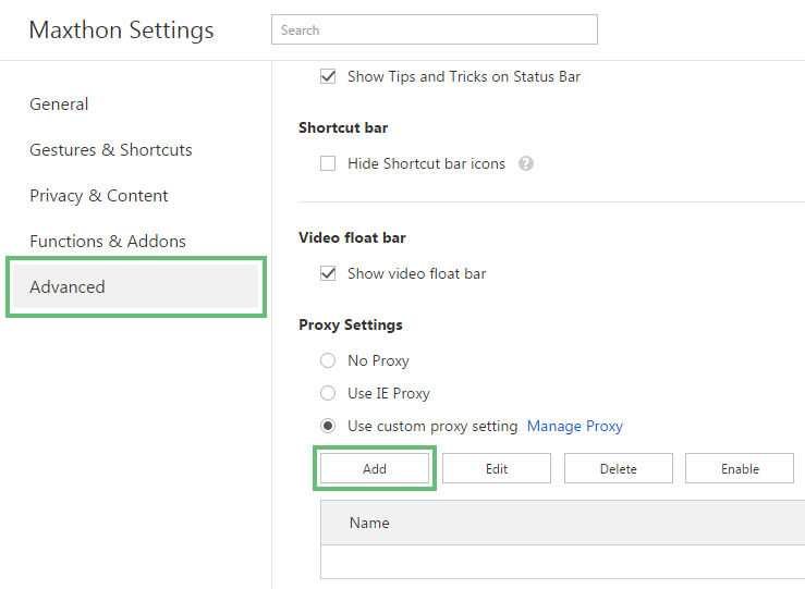 Maxthon Proxy Settings - RSBotSpot